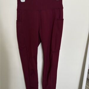 POP Fit Maroon High-Waist Leggings